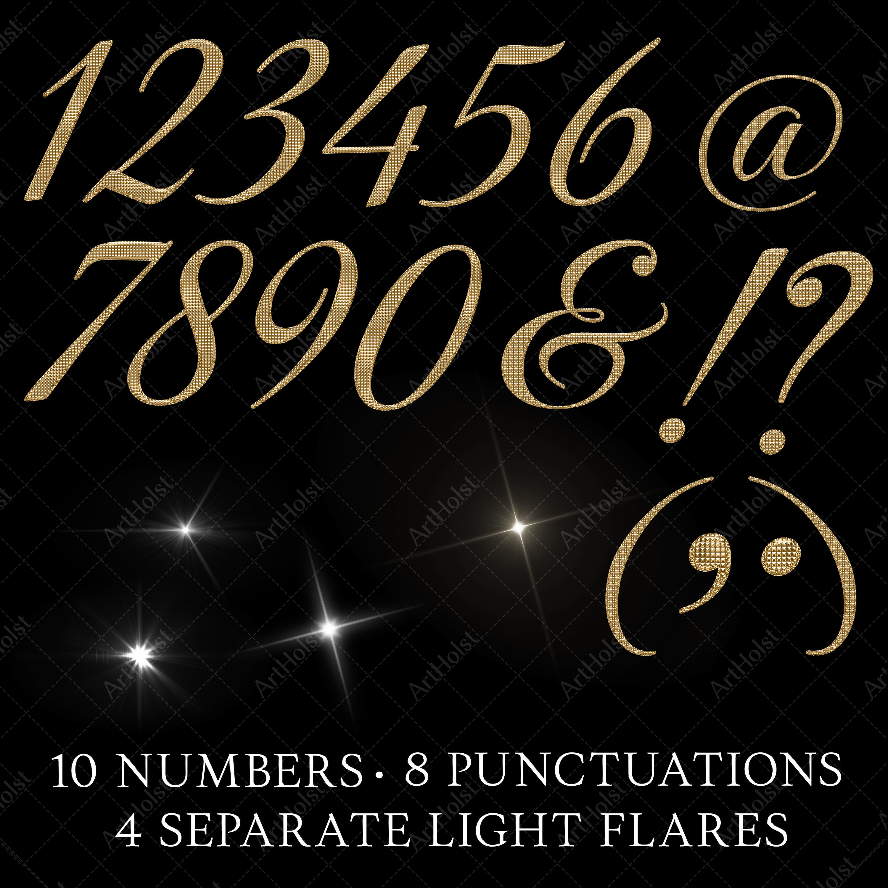 Number Lettering Gold Color Cursive Gold Glitter Alphabet PNG: Cursive Letters & Numbers (digital Download ...