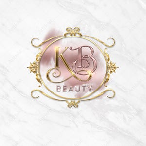 Gold Chrome Beauty Logo: Feminine Lash, Nail, Hair Branding (Digital File, Customized Design)
