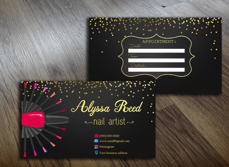 Cool Nail Tech Manicurist Business Card Template Zazzle Com