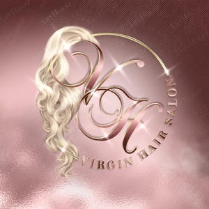Premade Hairdresser Logo Design: Beauty Salon Branding (Digital File, Customized Design)