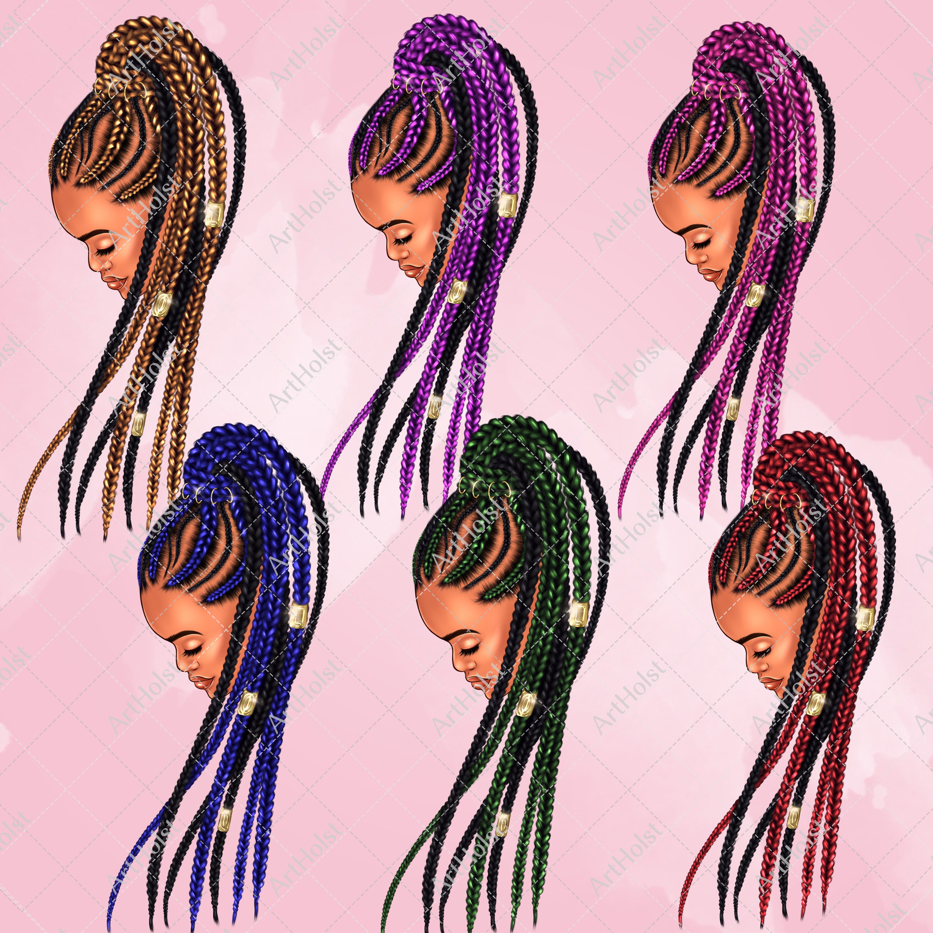 Black Hairstyles Clipart