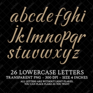 Gold Alphabet PNG, Gold Cursive Letters, Sparkling Gold Letters