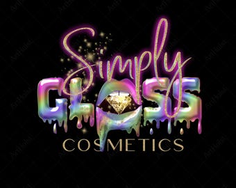 Premade Beauty Logo, Lash, Hair, Nail Branding, Cosmetics, Makeup Artist, Glam Rainbow Style