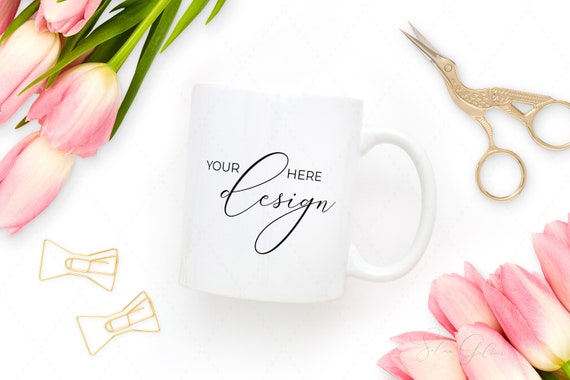 Mug Mockup Styled Mug Light Pink Tulips 2