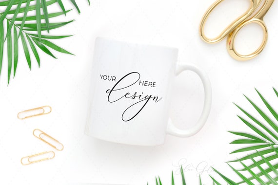 Mug Mockup Styled Mug Tropical Leaves 3
