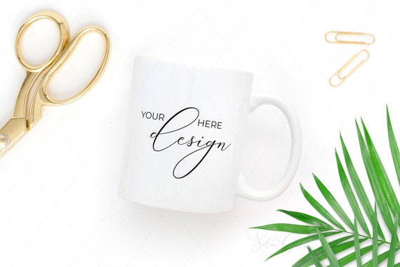 Mug Mockup Styled Mug Tropical Leaves 1