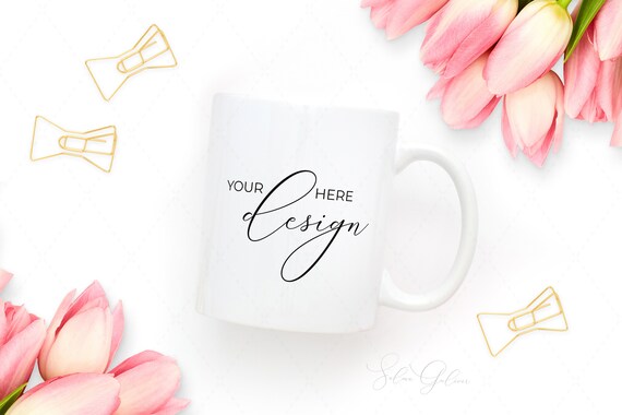 Mug Mockup Styled Mug Light Pink Tulips 1