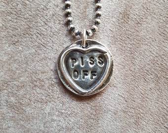 Piss Off Heart Necklace