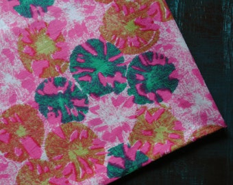 Vintage fabric Estonian Soviet flowers boho floral gypsy black grey white geometric 2.3 yards in 1 listing
