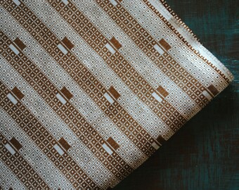 Vintage fabric Estonian Soviet flowers boho floral gypsy black grey white geometric 2.3 yards in 1 listing