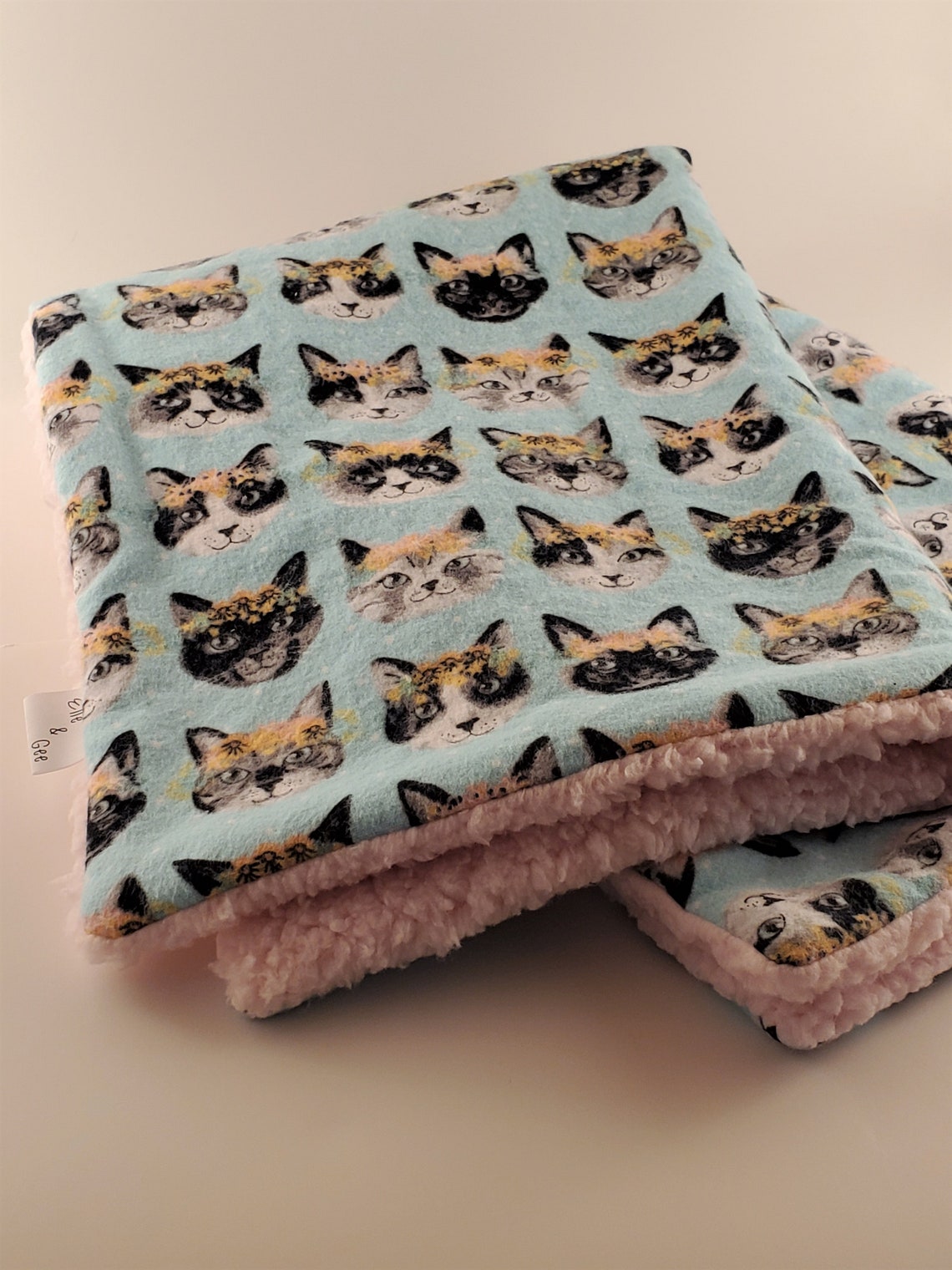 Pet Blanket Cat Blanket Pink Kitties Flower Crown Pink Etsy