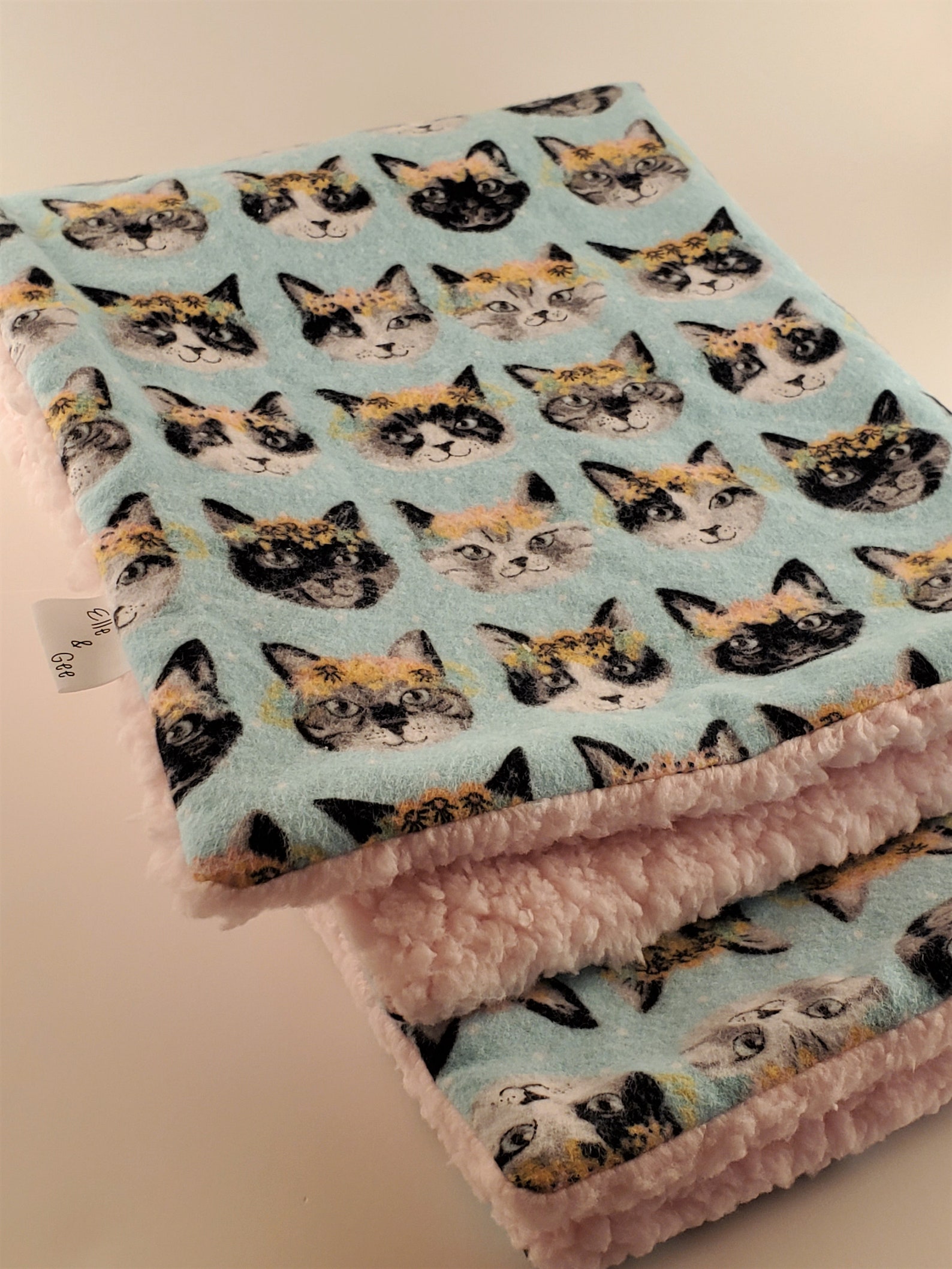 Pet Blanket Cat Blanket Pink Kitties Flower Crown Pink Etsy