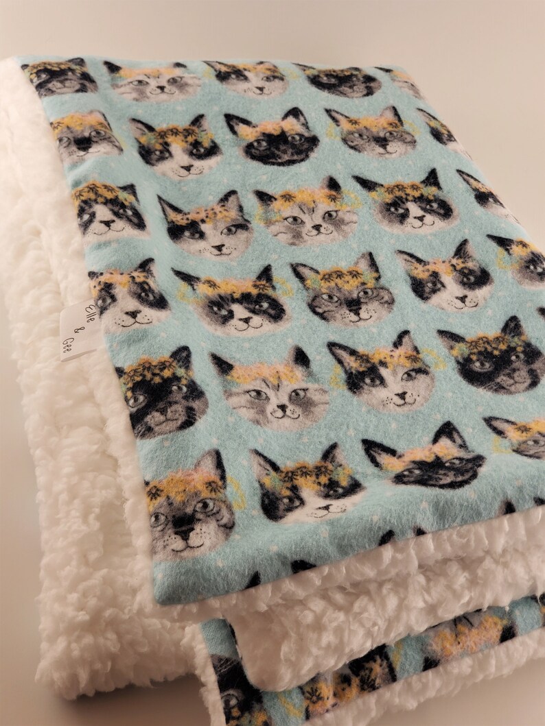 Pet Blanket Cat Blanket Pink Kitties Flower Crown Pink Etsy