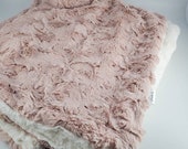 Bestselling Baby Girl Blanket, Fur Blanket, Lovey, Ruffle, Rose, Blush Pink, Baby Shower, Infant, Newborn, Cream, Fluffy, Cozy
