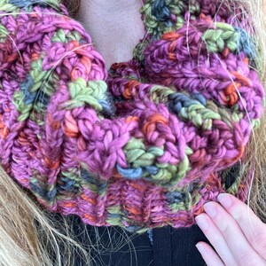 Basic But Fancy Chunky Crochet Cowl 2 Sizes Provided in Pattern Beginner Friendly Crochet Pattern image 2