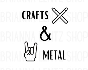 Crafts and Metal, PNG, PDF Download File, Metal Lover Clip Art Clip Art, Metal Music Sticker, Crafting Sticker, Craft and Metal, Crochet