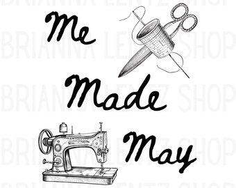 Me Made May Sewing SVG, PNG, PDF Download File, Sewing Clip Art Clip Art, Sewing Sticker, Me Made May Decal