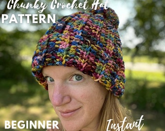 Basic But Fancy Chunky Crochet Hat PDF Instant Download *Beginner Friendly Crochet Pattern* Easy Crochet Hat Pattern