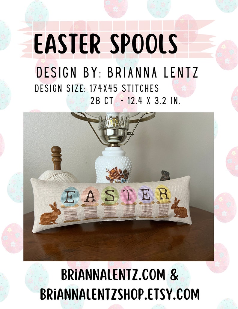 Easter Spools A Spring and Easter Cross Stitch Design Pattern image 1