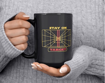 Star Wars Fan Stay on Target 15 oz Black Mug
