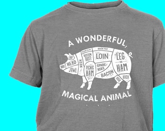 Youth Simpsons Magical Animal shirt Funny Tshirt Wonderful magical animal Simpsons quote Bacon Tee shirt Screen Print