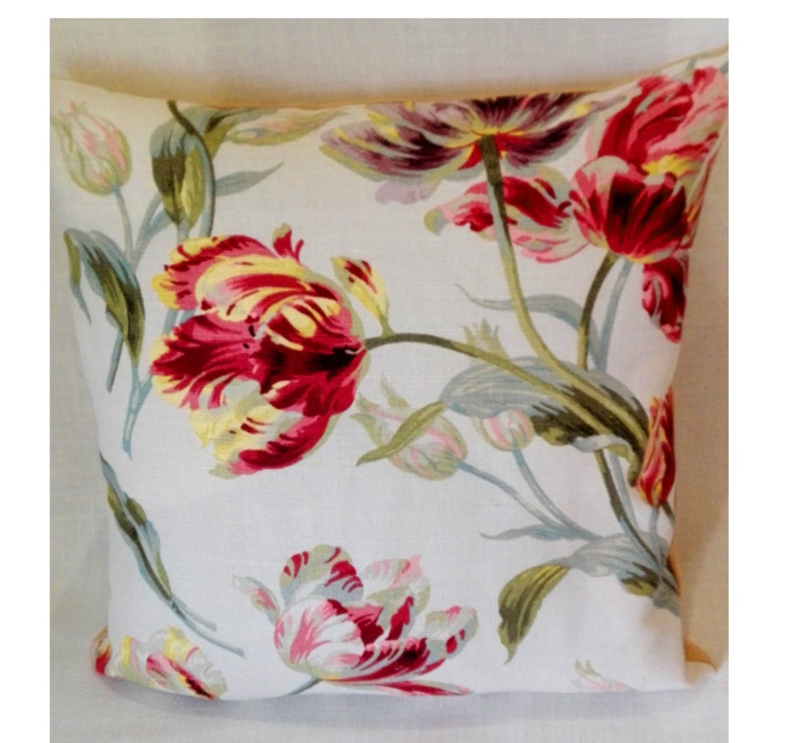 Cushion cover made with Laura Ashley Gosford Cranberry Floral Etsy