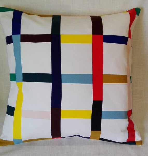 Stripes White IKEA. 100/% Cotton Cushion Cover 18/" Bright Green