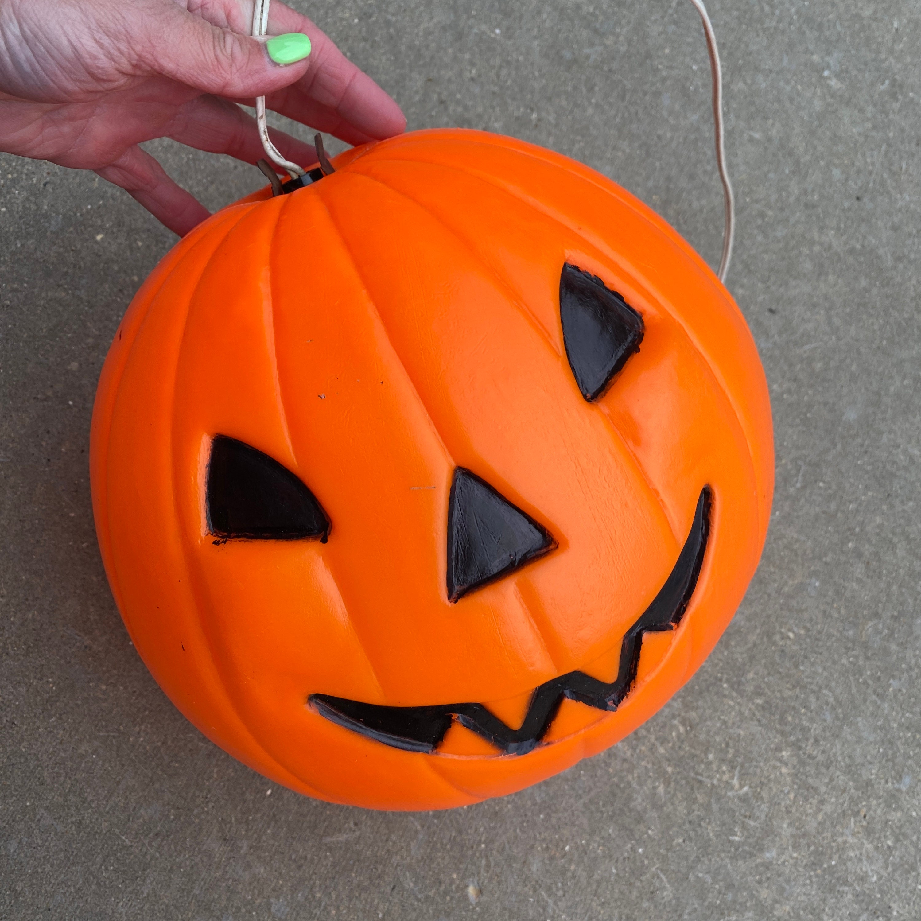 Vintage Plastic Halloween Fall Decor Pumpkin Jack O Lantern JOL Light ...