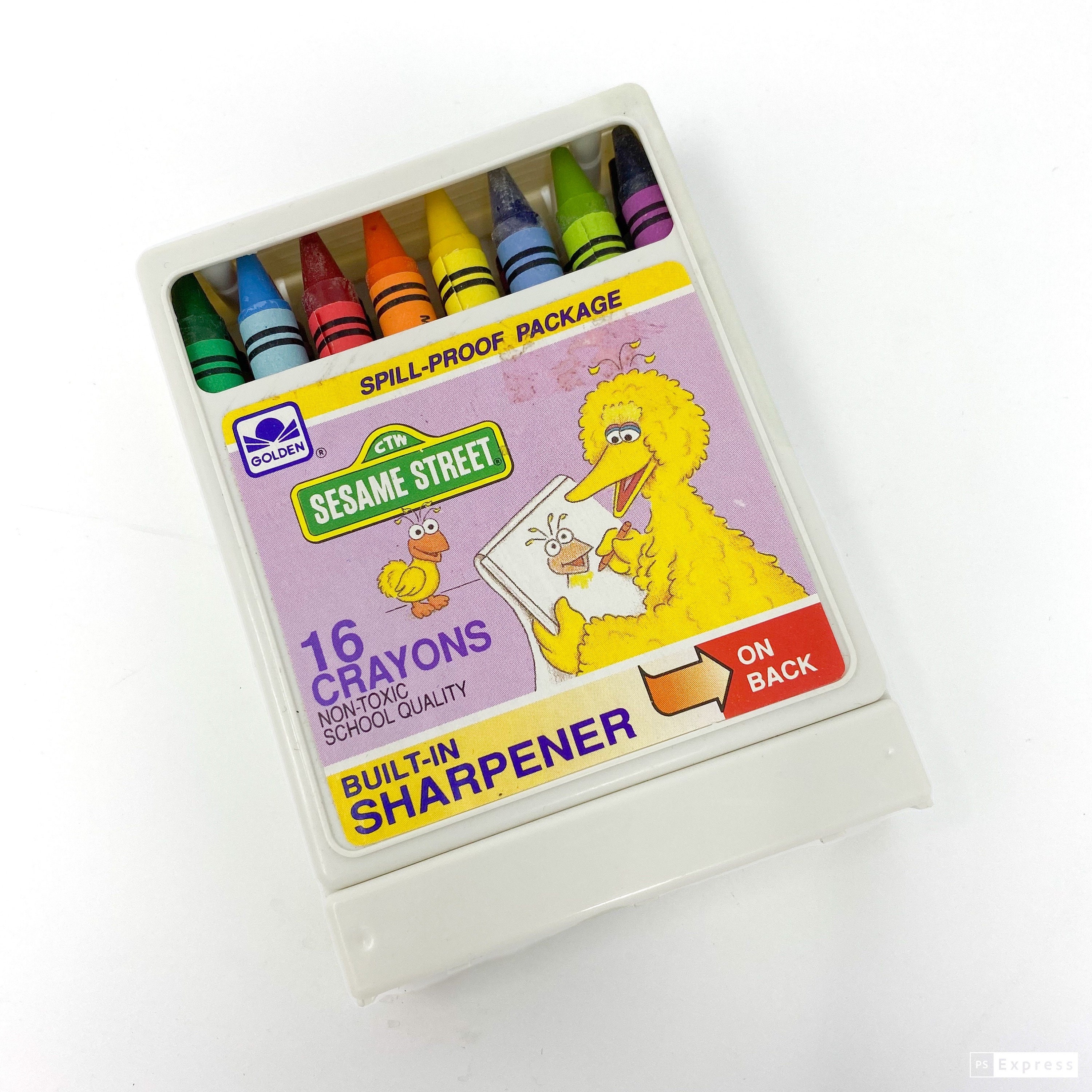 Vintage 1980s 1989 Golden Sesame Street Big Bird 16 Crayon Etsy