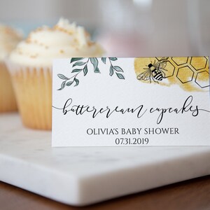 Plantilla de tarjetas de tienda y lugar de mesa de abejas, plana y plegada, baby shower, despedida de soltera, BA-189, BR-52, BR-162