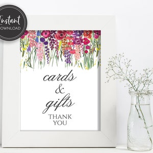 Wildflower Baby Shower Sign: Cards and Gifts Table Decor (Digital Download)
