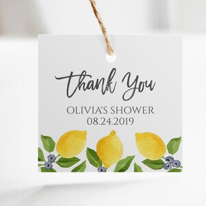 Lemon Shower Favor Tag: Editable Template (Digital Download)