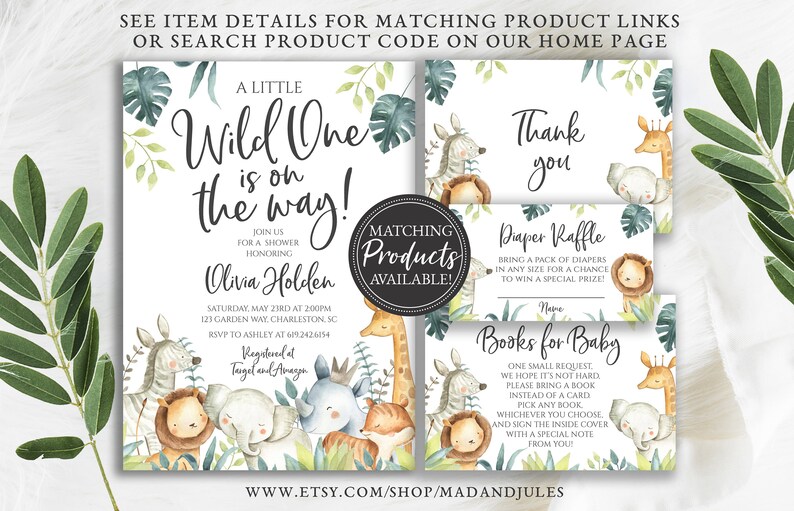 Jungle Safari Animals Baby Shower Due Date Calendar Template, Guess Baby's Birthday, 8x10 and 16x20, Digital Download Editable, BA-BA-85 image 7