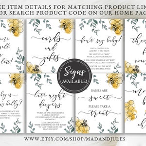 As Sweet as Can Bee Baby Shower Invitation, Bumble Bee Shower, Honey Comb, Printable Digital Download Editable Template DIY, BA-189 image 9