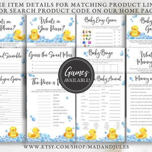 Rubber Duck Baby Shower Bundle, Invitation, Books Card, Diaper Raffle, Thank you, Yellow Gender Neutral Instant Downloads Template, BA-149 image 6