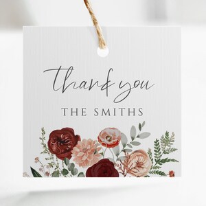 Boho Wildflower Favor Tag Template: Editable Gift Tag (Digital Download)