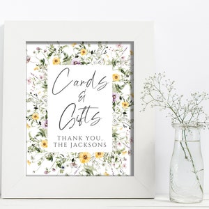 Wildflower Wedding Cards and Gifts Sign Template (Digital Download)