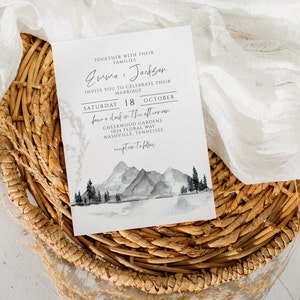 Mountain Wedding Invitation: Adventure Theme (Digital Download)