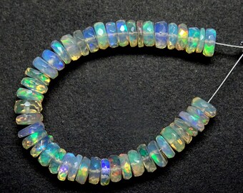 Opal Stone Beads 16inch strand AAA Natural Square Shape Smooth Ethiopian opal Heishi Shape Beads 4-6mm