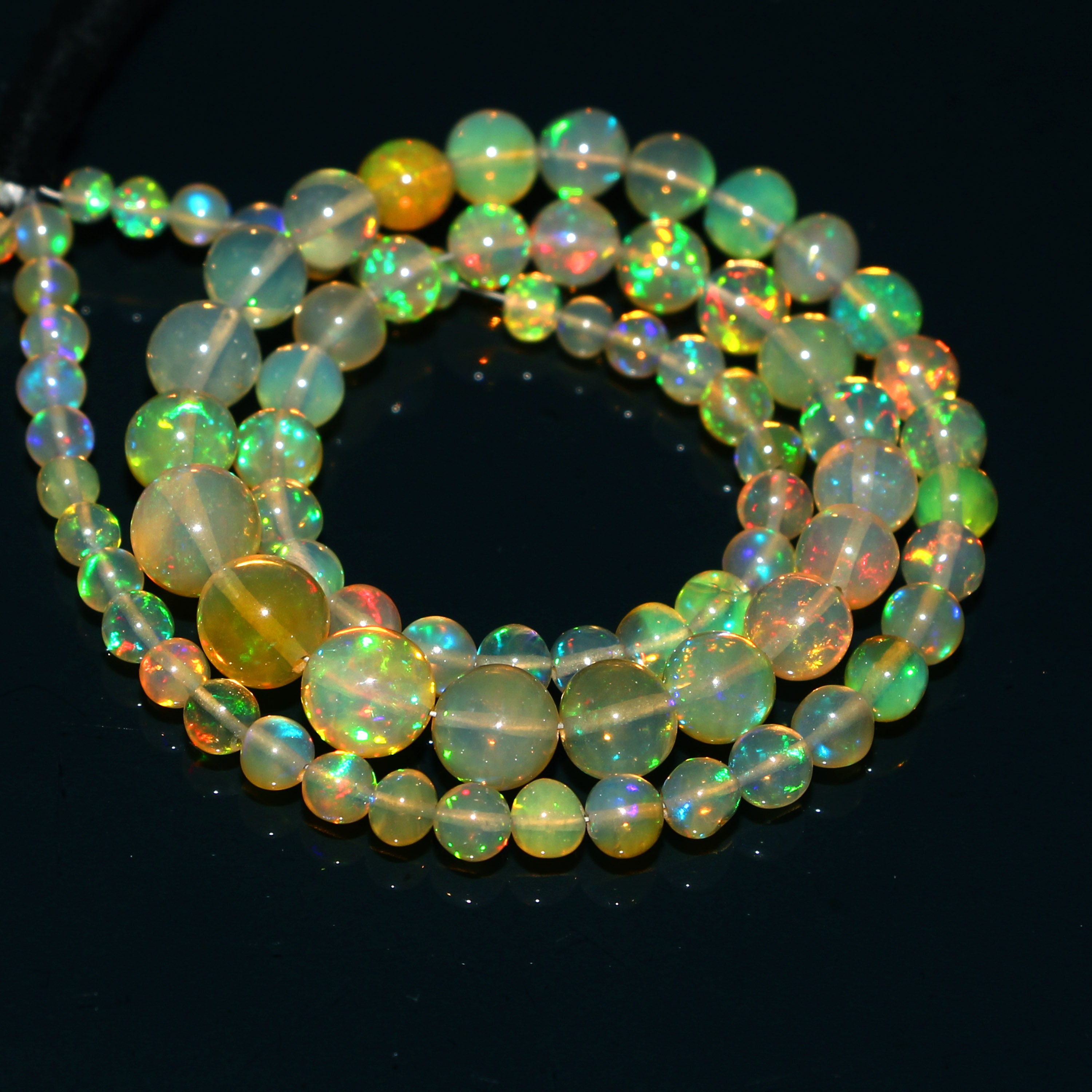 Size 3.5-6 MM Approx Opal For Jewelry Making. Top Quality Natural Welo Fire Ethiopian Opal Smooth Rondelle Beads Necklace Opal Gemstone