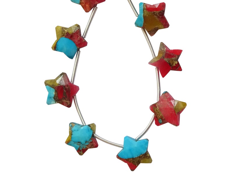 AAA Quality Oyster Copper Turquoise Star Shape Briolettes,Oyster Copper Turquoise Fancy Star Briolettes HO58 Turquoise Carved Star