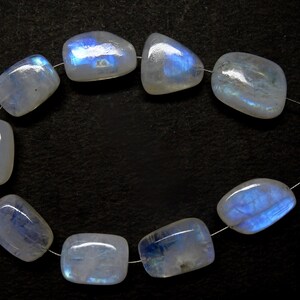 9 Pieces Nice Quality Big Size Rainbow Moonstone Smooth Nuggets, Rainbow Moonstone Chunky Nuggets, Rainbow Moonstone Tumbled Beads (DZ80)