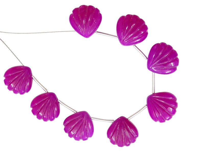 Raspberry Pink Chalcedony Fancy Carved Shape Briolettes JT42 12MM Pink Chalcedony Shell Shape Briolettes,Pink Chalcedony Fancy Briolettes
