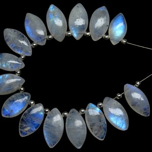 15 Pieces Fine Quality Rainbow Moonstone Smooth Marquise, Rainbow Moonstone Smooth Briolettes, Moonstone Marquise Briolettes (7*14MM) (PB69)