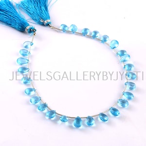12 Pieces AAA Grade Swiss Blue Topaz Faceted Pears Briolettes, Swiss Blue Topaz Pears Briolettes, Blue Topaz Pears (OBC235)