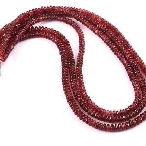 AAA Grade Natural Mozambique Red Garnet Faceted Rondelle Beads, Mozambique Red Garnet Faceted Rondelles (6mm app.)