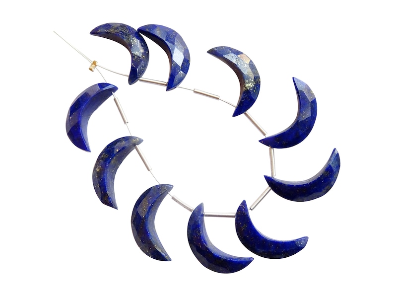 MS17 Lapis Lazuli Crescent Moons Lapis Lazuli Crescent Moon Briolettes AAA Quality Lapis Lazuli Faceted Moons