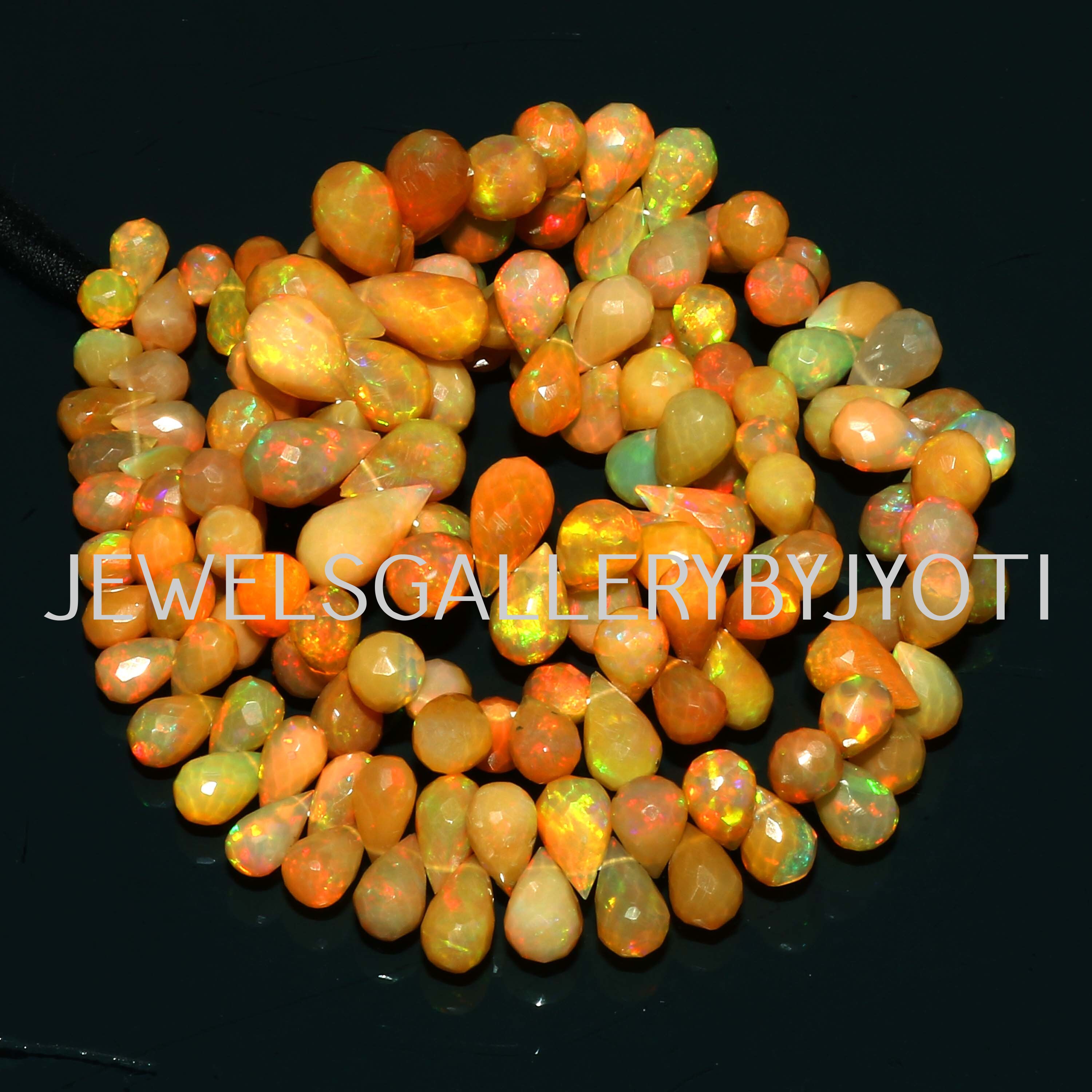 4"/8" Inches AAA Grade Ethiopian Opal Faceted Drops Briolettes, Ethiopian Opal Faceted Drops, Opal Drops Briolette (4*6-5*7 mm app)