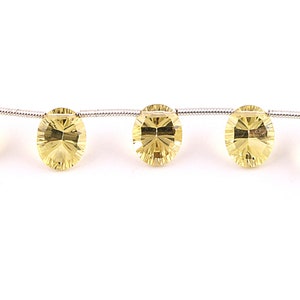 8 Pieces AAA Grade Lemon Quartz Oval Shape Concave Cut Gemstones, Lemon Quartz Drilled Concave Cut Briolettes (8*10mm app.) (PTS138)