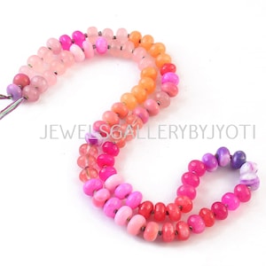16&quot; Beautiful Multi Gemstones Smooth  Rondelles, Candy Opal Smooth Rainbow Knotted Beads, Multi Gemstone Smooth Rondelles (8mm app.)